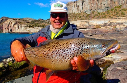 Huge brown trout in General Carrera Lake
