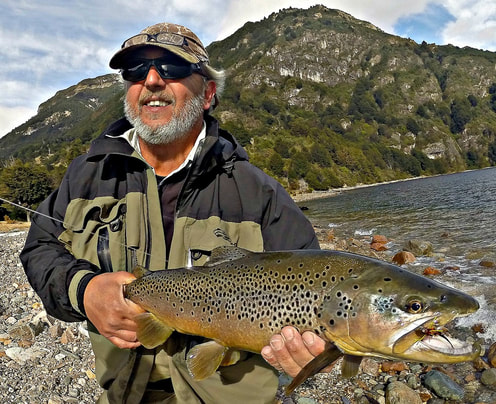 Big brown trout caught on Elizalde lake